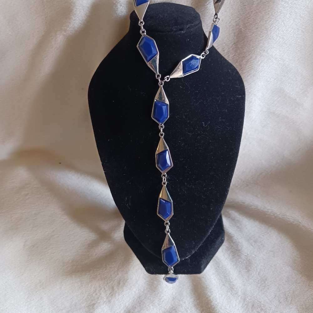 Ysabel Y Lariat Lapis Long Necklace | Your Bijoux Box | Pre-Owned
